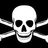 Medium flag piratskij s kostami