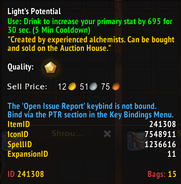 Имбовые боевые зелья понерфлены в Midnight