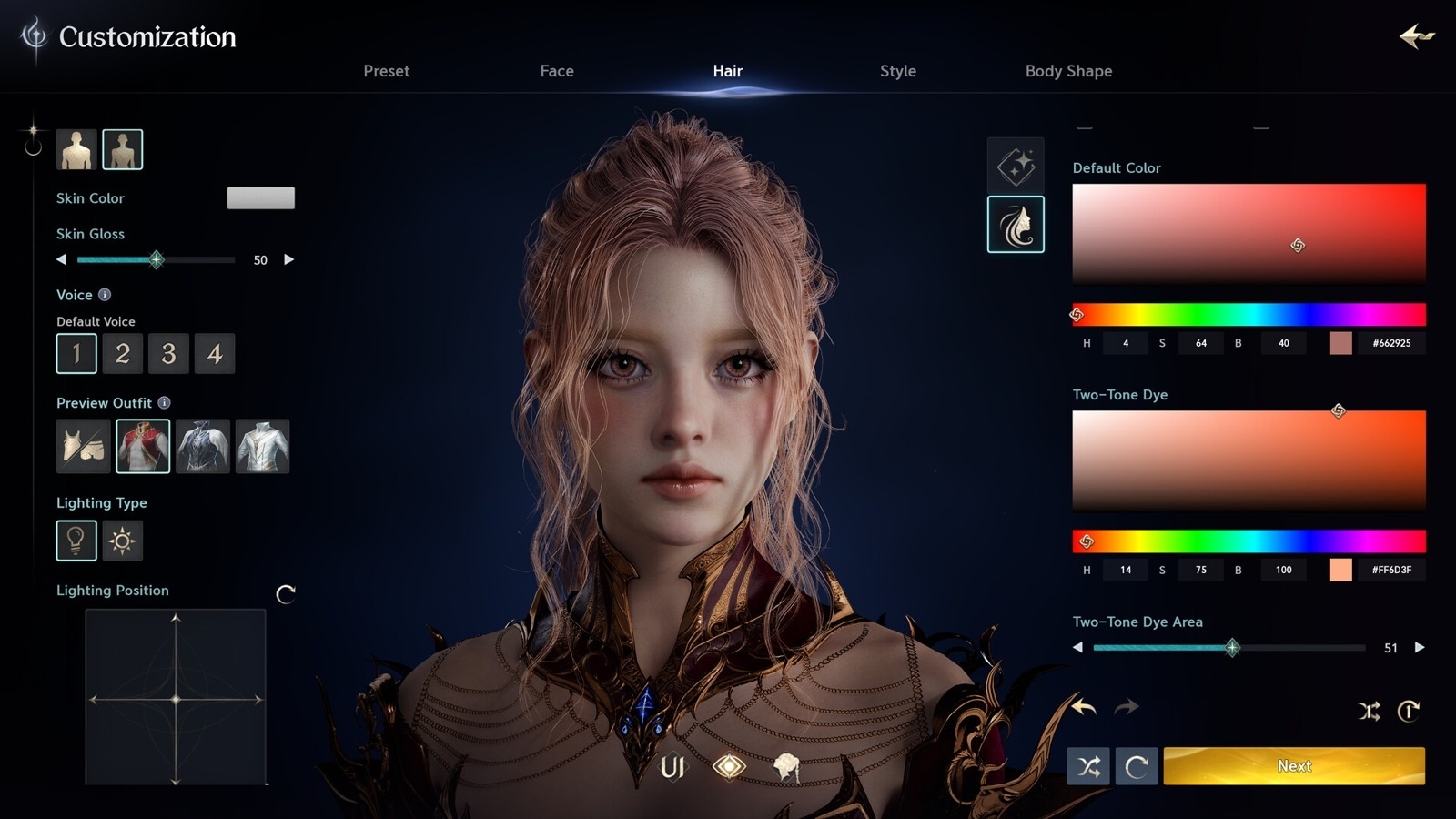 Персонаж в редакторе Aion 2